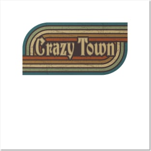 crazy town vintage stripes Posters and Art